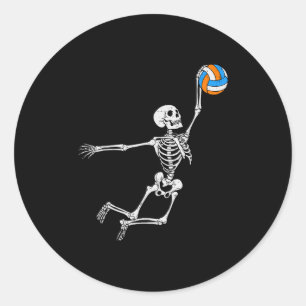 Skelet Volleybal Halloween Kostuum Jongens Tieners Ronde Sticker