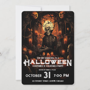 Skelet Volwassen Halloween Angstaanjagende Cocktai Kaart