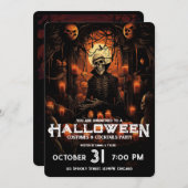 Skelet Volwassen Halloween Enge Cocktail Party Kaart (Voorkant / Achterkant)