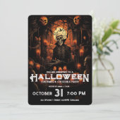 Skelet Volwassen Halloween Enge Cocktail Party Kaart (Staand voorkant)
