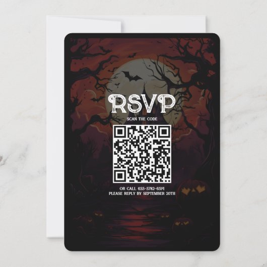 Skelet Volwassen Halloween Enge Cocktail Party Kaart (Achterkant)