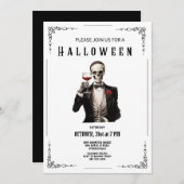 Skelet Volwassen Halloween Feestuitnodiging Feestdagenkaart (Voorkant / Achterkant)