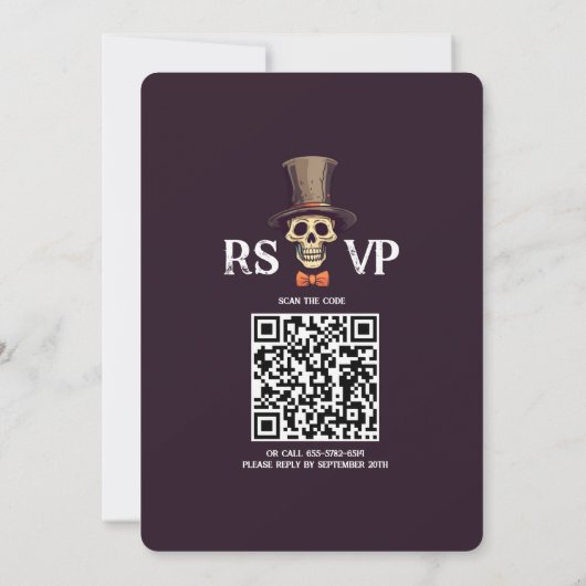 Skelet Volwassen Halloween Kostuum Cocktail Party Kaart (Achterkant)