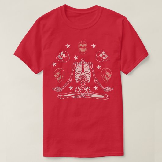 Skelet voor bemesting, Yoga Skeleton T-Shirt (Design voorkant)