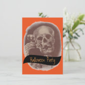 Skelet voor het branden van koffie Fun Halloween P Kaart (Staand voorkant)