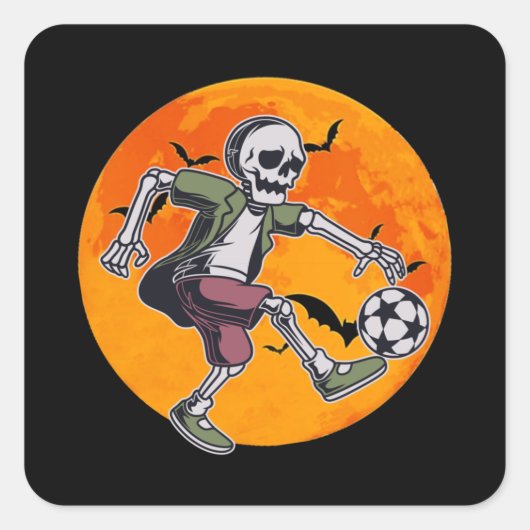 Skelet voor voetzoekers - Halloween Vierkante Sticker (Voorkant)