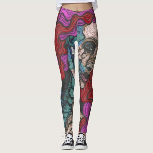 Skelet Vrouw Leggings (Voorkant)