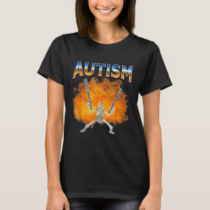Skelet Vuur Grappige Meme Autisme Bewustzijn Autis T-shirt