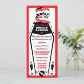 Skelet Wedding Program - Zwart en Rood Programmakaart (Staand voorkant)