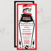 Skelet Wedding Program - Zwart en Rood Programmakaart (Voorkant / Achterkant)