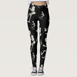 skelet witte zwarte leggings haar