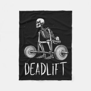 Skelet Workout Halloween Gewichtheffen Fitness Fleece Deken