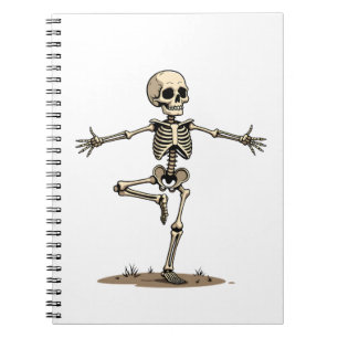 Skelet Yoga � Grappig Halloween Fitness T-shirt Notitieboek