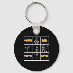 Skelet Yoga Halloween Grappig Adem Boo Rekken Sleutelhanger