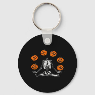 Skelet Yoga Jongleren Pompoen Schedel Sleutelhanger