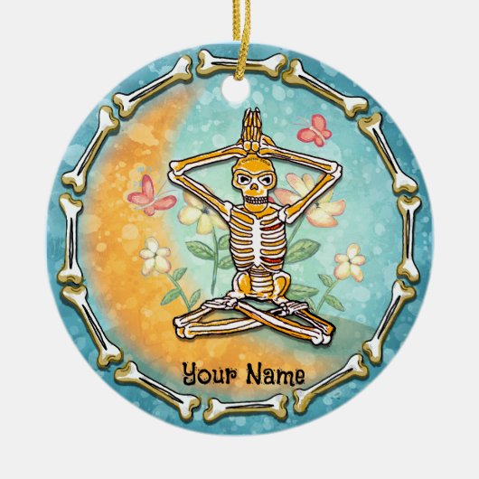 Skelet Yoga Keramisch Ornament (Voorkant)