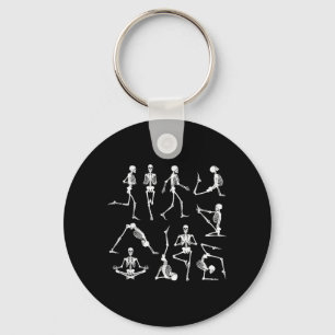 Skelet Yoga Oefeningen Grappig Halloween Flexibel Sleutelhanger