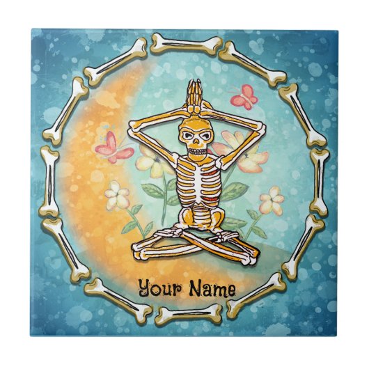Skelet Yoga   Tegeltje (Voorkant)