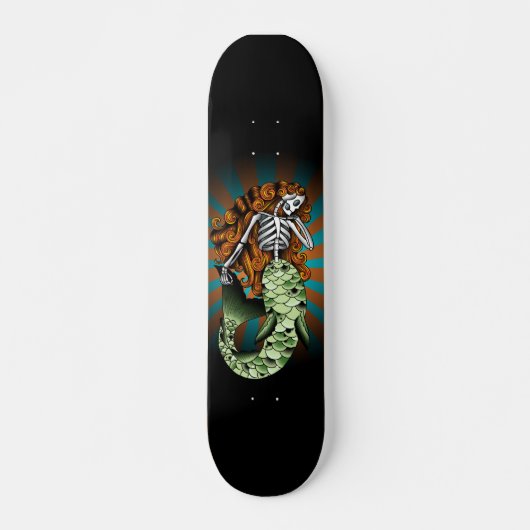 Skelet Zeemeermin Skateboard (Voorkant)