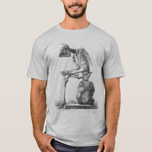 Skelet zittende anatomie illustratie t-shirt