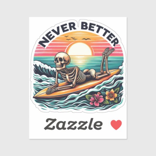 Skelet Zomervibes - Nooit Beter (2) Sticker (Vel)