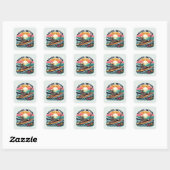Skelet Zomervibes - Nooit Beter (2) Vierkante Sticker (Vel)