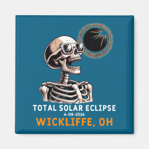 Skelet Zonsverduistering Wickliffe Ohio Illustrati Magneet