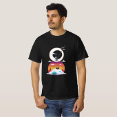 Skelet zwaait op een maan t-shirt (Voorkant volledig)