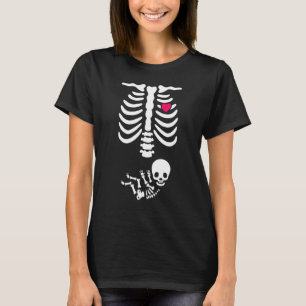 Skelet Zwangerschap Aankondiging XRay Halloween Ko T-shirt
