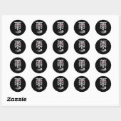 Skelet Zwangerschap Halloween S voor Ronde Sticker (Vel)