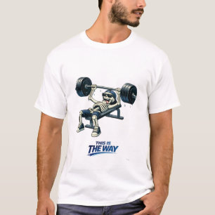 Skelet Zware Bankdrukken Grappig Fitness Design T-shirt