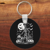 Skeletafbeelding van Franse Bulldog Grappige Hallo Sleutelhanger (Voorkant)