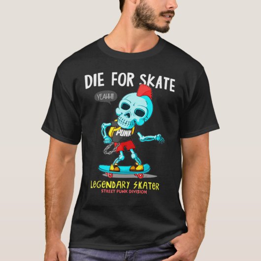 Skeletafscheiding voor Schaats Skateboard T-shirt (Voorkant)