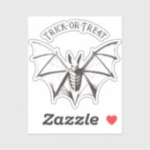 Skeletal Bat Halloween Sticker (Vel)