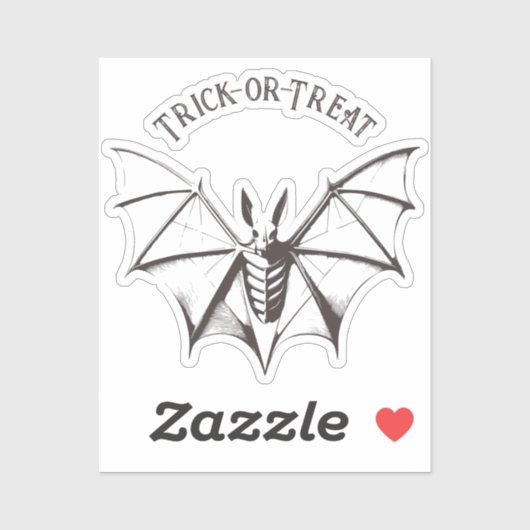 Skeletal Bat Halloween Sticker (Vel)