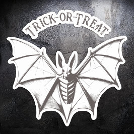  Skeletal Bat Halloween Sticker