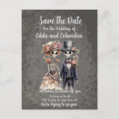 Skeletal Couple Save the Date Briefkaart (Voorkant)