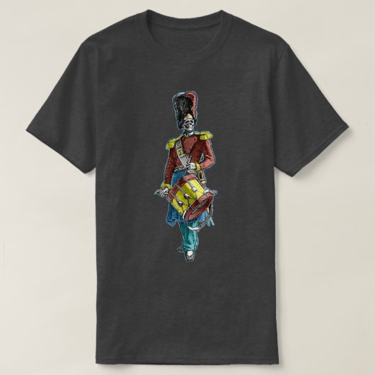 Skeletal Highlander drummer T-shirt (Design voorkant)