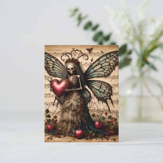 Skeletal kerst fee briefkaart (Staand voorkant)