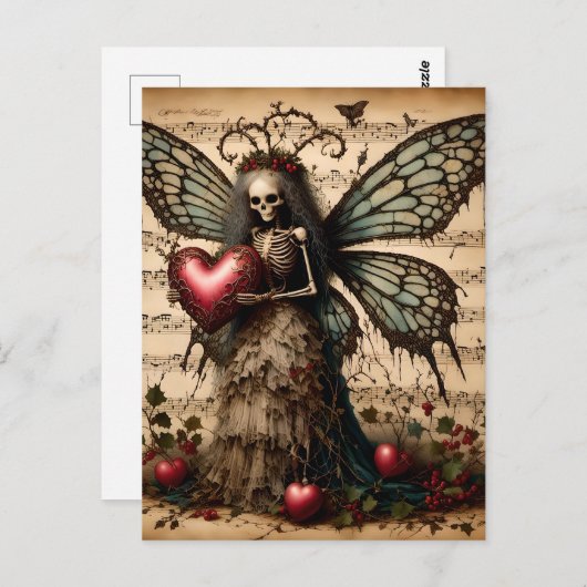 Skeletal kerst fee briefkaart (Voorkant / Achterkant)