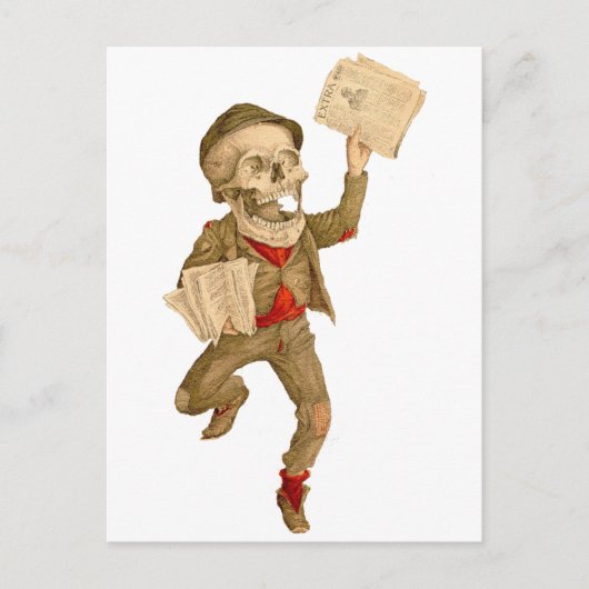 Skeletal Paperboy Briefkaart (Voorkant)