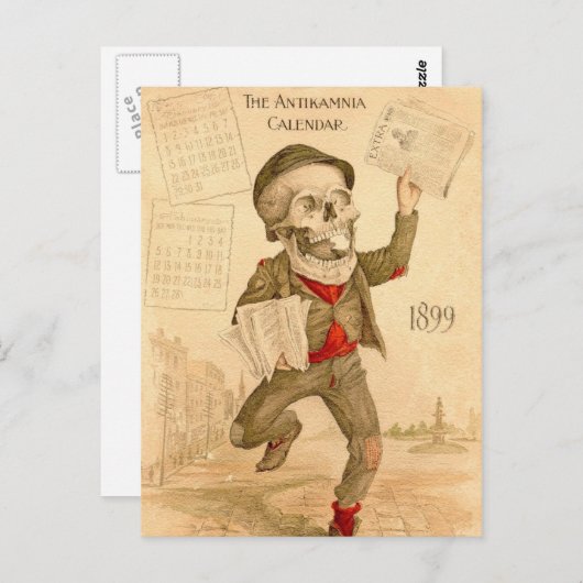 Skeletal Paperboy Briefkaart (Voorkant / Achterkant)