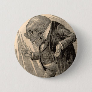 Skeletal Penny Saver Ronde Button 5,7 Cm