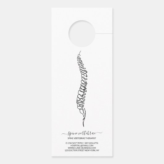 Skeletal Spine Doctor Chiropractor Deurhanger (Achterkant)