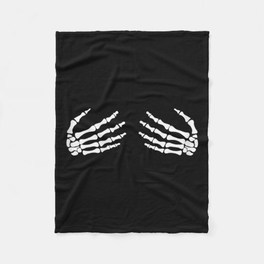 Skeletale handen op borst borsten heksen cadeau fleece deken (Voorkant)