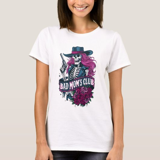 Skeletale Outlaw in  Fedora Holding Revolver T-shirt (Voorkant)