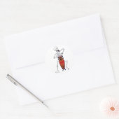 Skeletarts Drummer Conga Player Classic Rou Ronde Sticker (Envelop)