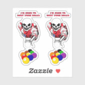 Skeletbalbuster Pool Billiards original art Sticker (Vel)