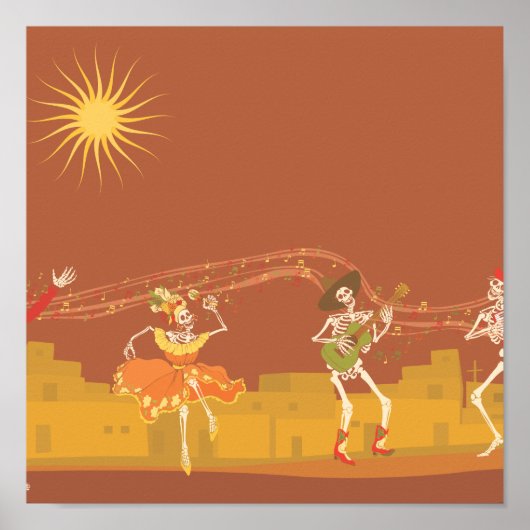 Skeletband op dag van de dood poster (Voorkant)