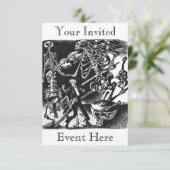 Skeletband-uitnodiging Kaart (Staand voorkant)